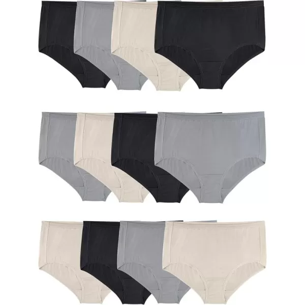 imageFruit of the Loom Womens Microfiber Underwear Lightweight ampamp Sleek Available in Plus SizePlus Size Brief  12 Pack  Colors May Vary