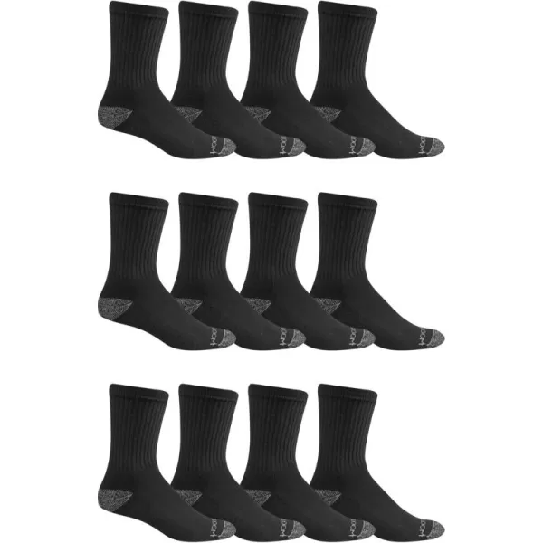 imageFruit of the Loom mens Dual Defense Crew Socks 12 PackBlack