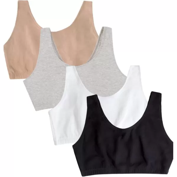 imageFruit of the Loom womens Built Up Tank Style Sports Bra Value PackBlackHeather GreySandWhite