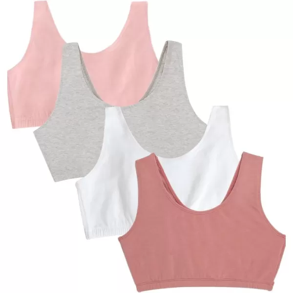 imageFruit of the Loom womens Built Up Tank Style Sports Bra Value PackDuskWhiteBlushGrey Heather