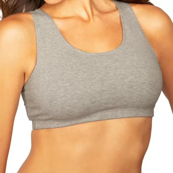 imageFruit of the Loom womens Built Up Tank Style Sports Bra Value PackHeather BlueWhiteHeather Grey