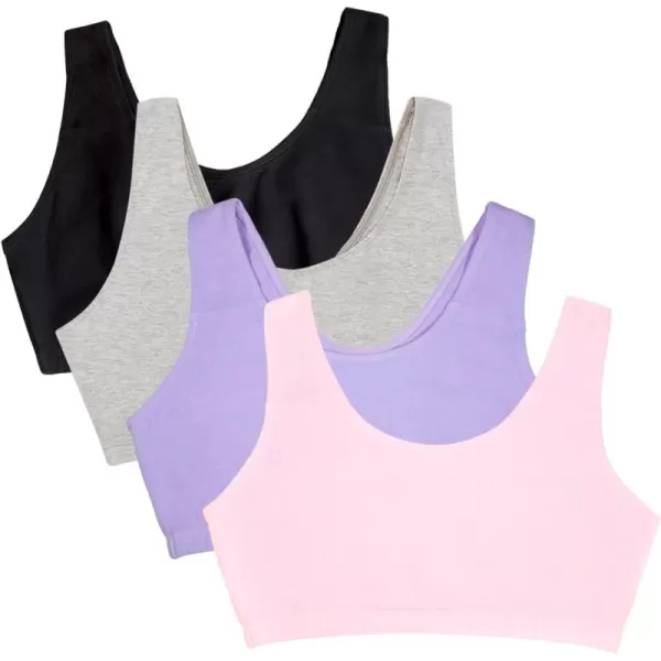 imageFruit of the Loom womens Built Up Tank Style Sports Bra Value PackKitty PinkHyacinthGrey HeatherBlack Hue