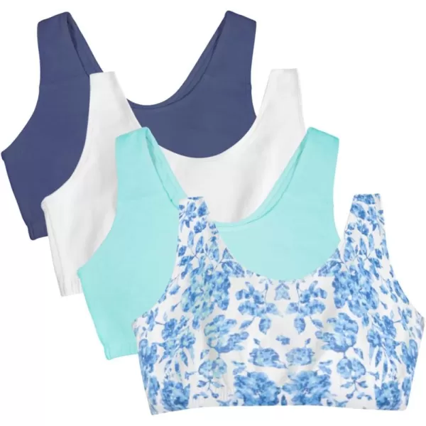 imageFruit of the Loom womens Built Up Tank Style Sports Bra Value PackModern TapestryWhiteAruba BlueDutch Blue