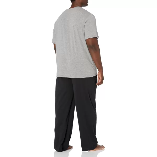 imageFruit of the Loom Mens 2Piece Jersey Knit Pajama SetGrey Heather