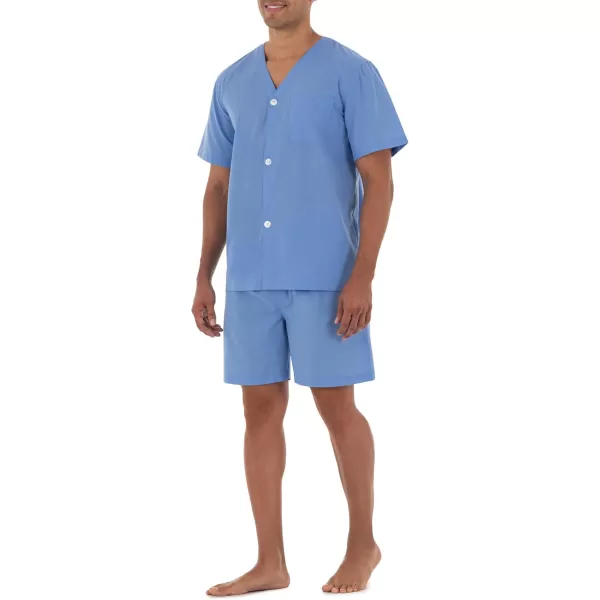 imageFruit of the Loom Mens Broadcloth Short Sleeve Pajama SetAzure Blue