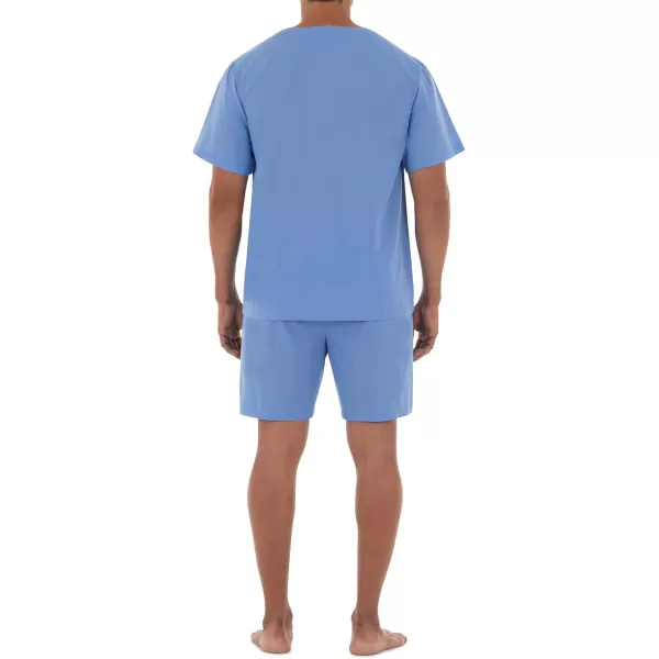 imageFruit of the Loom Mens Broadcloth Short Sleeve Pajama SetAzure Blue