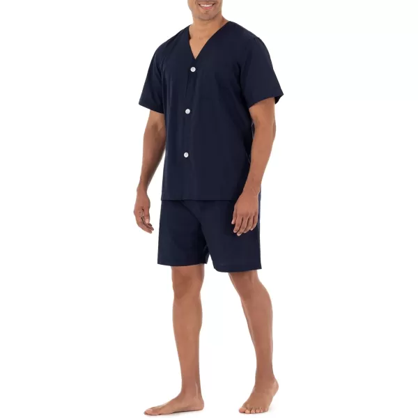 imageFruit of the Loom Mens Broadcloth Short Sleeve Pajama SetMidnight Blue