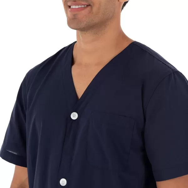 imageFruit of the Loom Mens Broadcloth Short Sleeve Pajama SetNavy