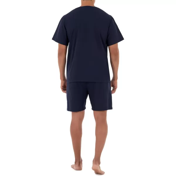 imageFruit of the Loom Mens Broadcloth Short Sleeve Pajama SetNavy