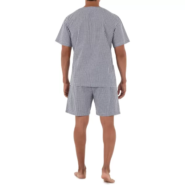 imageFruit of the Loom Mens Broadcloth Short Sleeve Pajama SetNavy Check