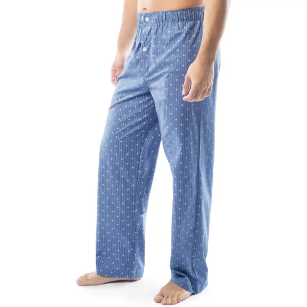 imageFruit of the Loom Mens Broadcloth Short Sleeve Top and Long Pants Pajama SetMedium Blue