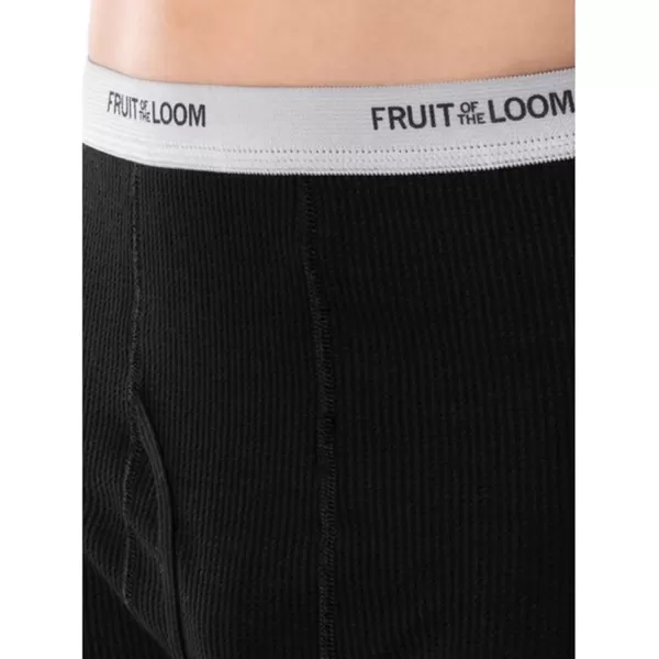 imageFruit of the Loom Mens Classic Midweight Waffle Thermal Underwear Bottoms 1 ampamp 2 PacksBlack SootNatural 2pack