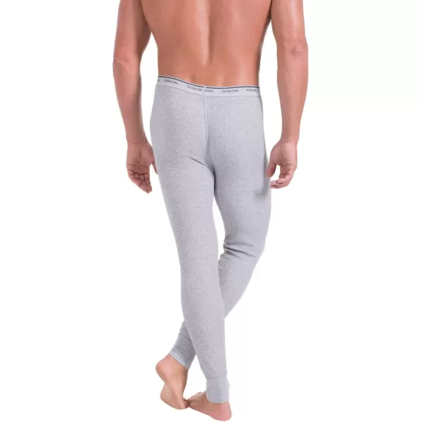 imageFruit of the Loom Mens Classic Midweight Waffle Thermal Underwear Bottoms 1 ampamp 2 PacksLight Grey Heather 1pack