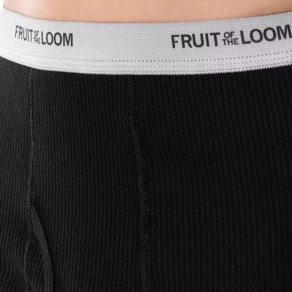 imageFruit of the Loom Mens Classic Midweight Waffle Thermal Underwear Bottoms 1 ampamp 2 PacksLight Grey HeatherBlack Soot 2pack