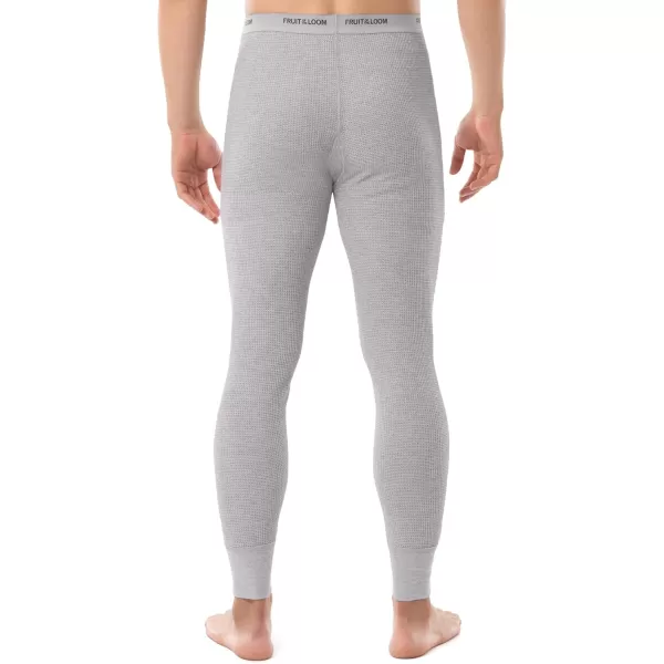 imageFruit of the Loom Mens Classic Midweight Waffle Thermal Underwear Bottoms 1 ampamp 2 PacksLight Grey HeatherBlack Soot 2pack