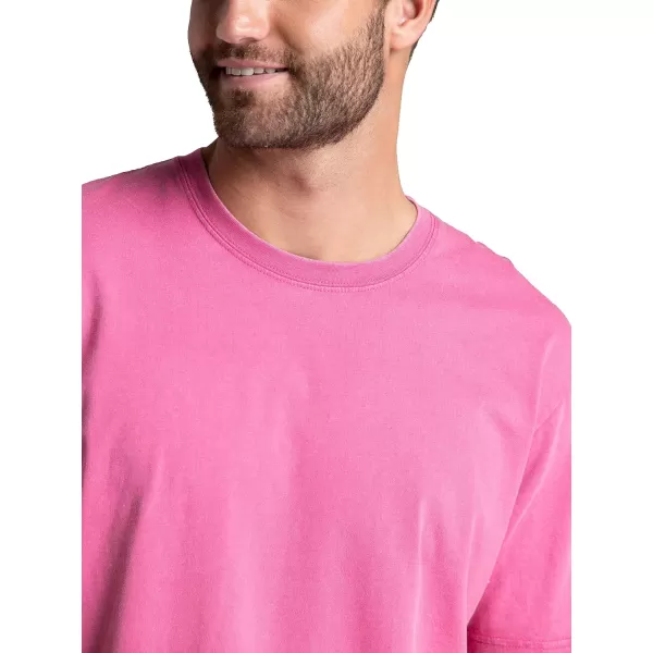 imageFruit of the Loom Mens Crafted Comfort Tee Relaxed ampamp Classic Fit Sizes S2xClassic Fit  Cotton  Pink Flash