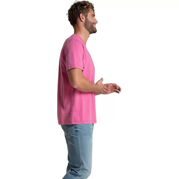 imageFruit of the Loom Mens Crafted Comfort Tee Relaxed ampamp Classic Fit Sizes S2xClassic Fit  Cotton  Pink Flash