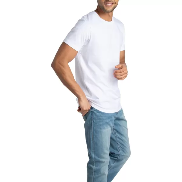 imageFruit of the Loom Mens Crafted Comfort Tee Relaxed ampamp Classic Fit Sizes S2xClassic Fit  Pima Cotton  2 Pack  WhiteNavy