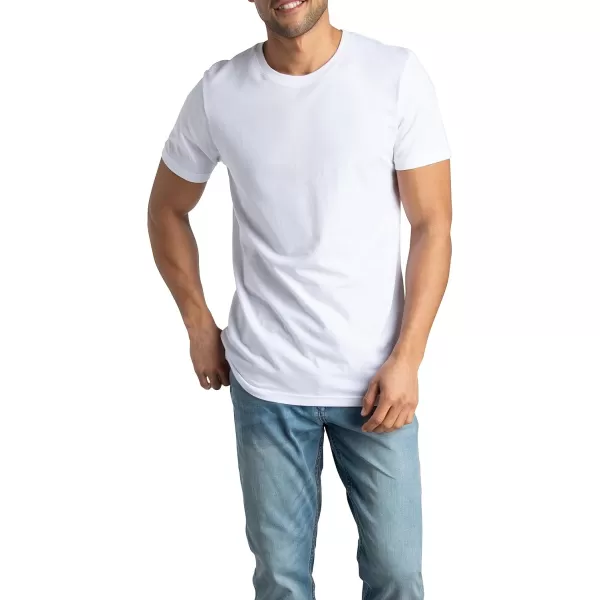 imageFruit of the Loom Mens Crafted Comfort Tee Relaxed ampamp Classic Fit Sizes S2xClassic Fit  Pima Cotton  2 Pack  WhiteNavy