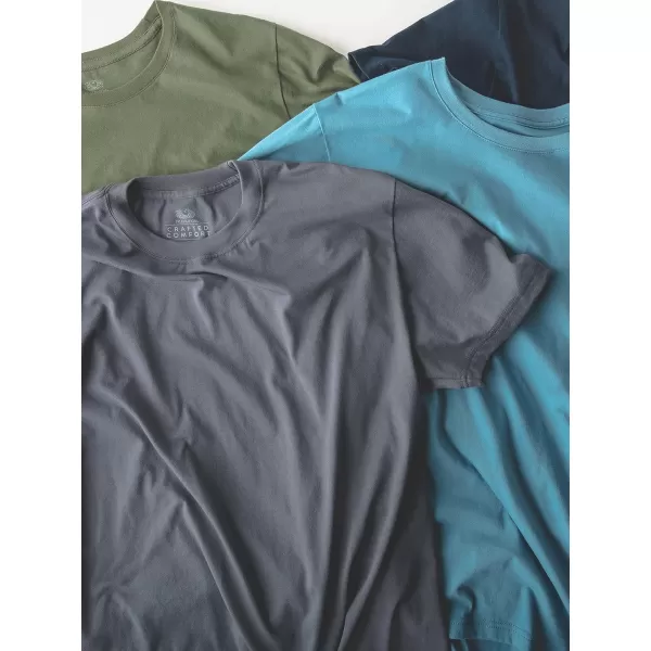 imageFruit of the Loom Mens Crafted Comfort Tee Relaxed ampamp Classic Fit Sizes S2xClassic Fit  Pima Cotton  2 Pack  WhiteNavy