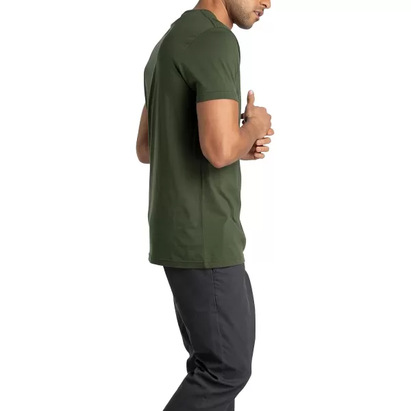 imageFruit of the Loom Mens Crafted Comfort Tee Relaxed ampamp Classic Fit Sizes S2xClassic Fit  Pima Cotton  Military Green