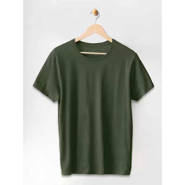 imageFruit of the Loom Mens Crafted Comfort Tee Relaxed ampamp Classic Fit Sizes S2xClassic Fit  Pima Cotton  Military Green