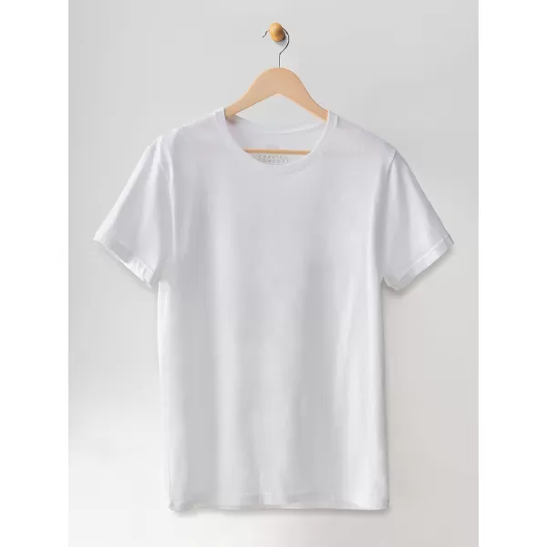 imageFruit of the Loom Mens Crafted Comfort Tee Relaxed ampamp Classic Fit Sizes S2xClassic Fit  Pima Cotton  White