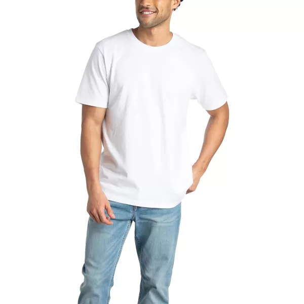 imageFruit of the Loom Mens Crafted Comfort Tee Relaxed ampamp Classic Fit Sizes S2xRelaxed Fit  Cotton  2 Pack  WhiteSmoke Blue