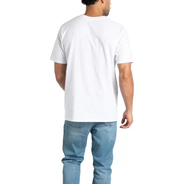 imageFruit of the Loom Mens Crafted Comfort Tee Relaxed ampamp Classic Fit Sizes S2xRelaxed Fit  Cotton  2 Pack  WhiteSmoke Blue