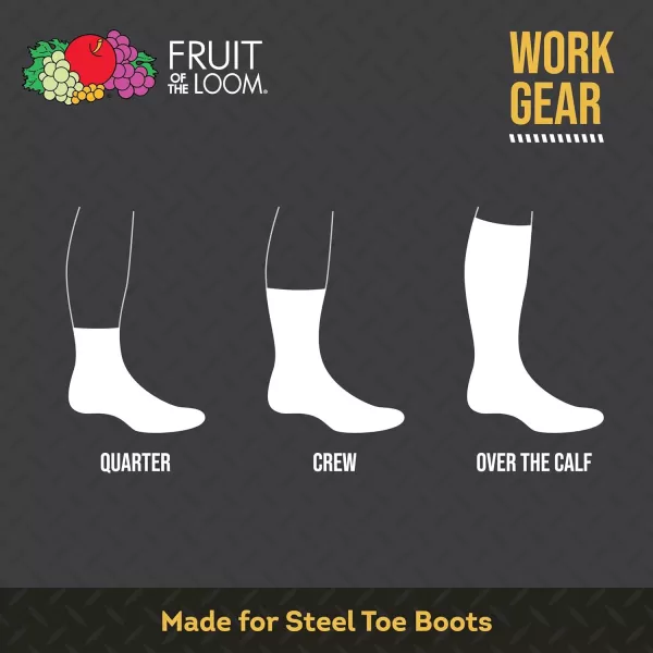 imageFruit of the Loom Mens Cushioned Durable Cotton Work Gear Socks with Moisture WickingBlack