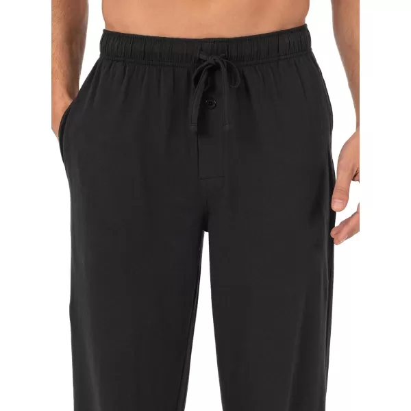 imageFruit of the Loom Mens Extended Sizes Jersey Knit Sleep Pajama Lounge Pant 1 ampamp 2 PacksBlackBlack 2pack