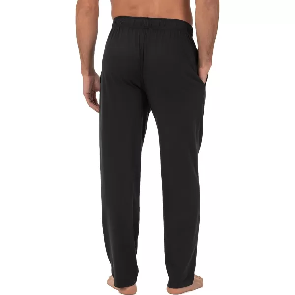 imageFruit of the Loom Mens Extended Sizes Jersey Knit Sleep Pajama Lounge Pant 1 ampamp 2 PacksBlackBlack 2pack