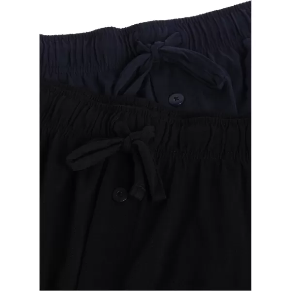 imageFruit of the Loom Mens Extended Sizes Jersey Knit Sleep Pajama Lounge Pant 1 ampamp 2 PacksBlackNavy 2pack