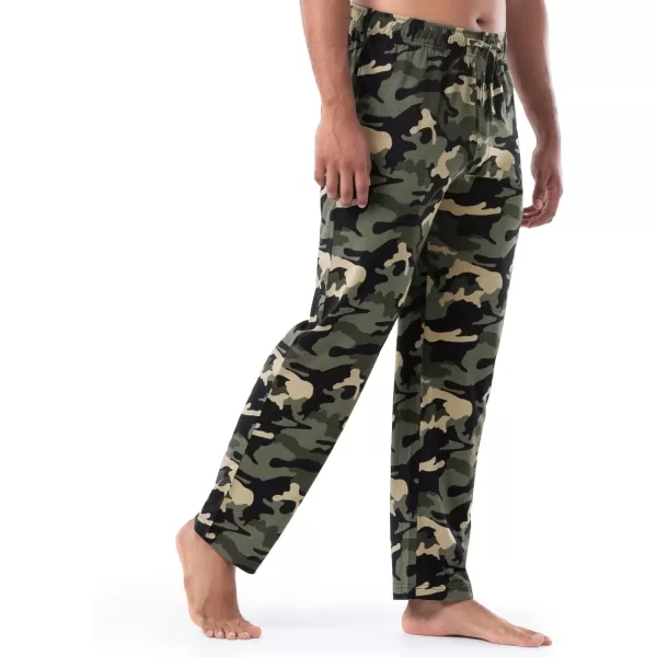 imageFruit of the Loom Mens Extended Sizes Jersey Knit Sleep Pajama Lounge Pant 1 ampamp 2 PacksCamo