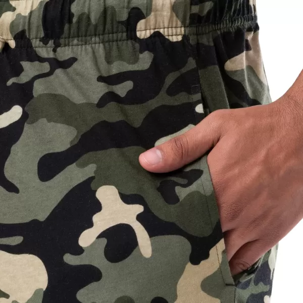 imageFruit of the Loom Mens Extended Sizes Jersey Knit Sleep Pajama Lounge Pant 1 ampamp 2 PacksCamo