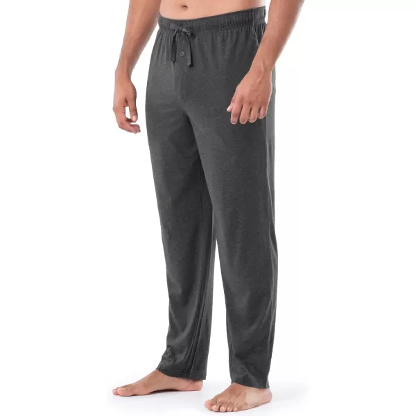 imageFruit of the Loom Mens Extended Sizes Jersey Knit Sleep Pajama Lounge Pant 1 ampamp 2 PacksCharcoal Heather