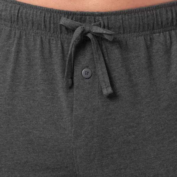 imageFruit of the Loom Mens Extended Sizes Jersey Knit Sleep Pajama Lounge Pant 1 ampamp 2 PacksCharcoal Heather
