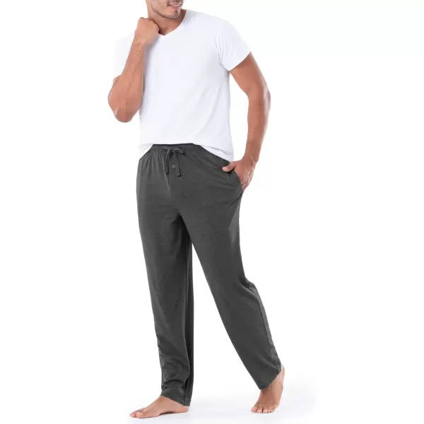 imageFruit of the Loom Mens Extended Sizes Jersey Knit Sleep Pajama Lounge Pant 1 ampamp 2 PacksCharcoal Heather