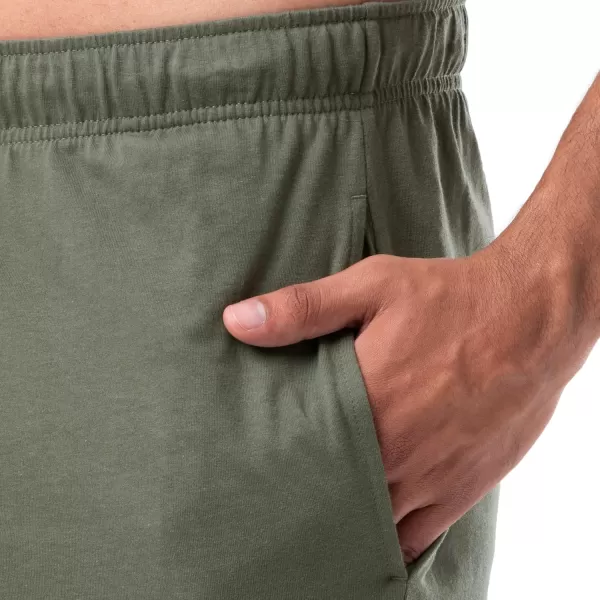 imageFruit of the Loom Mens Extended Sizes Jersey Knit Sleep Pajama Lounge Pant 1 ampamp 2 PacksDark Green