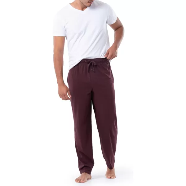 imageFruit of the Loom Mens Extended Sizes Jersey Knit Sleep Pajama Lounge Pant 1 ampamp 2 PacksDark Red