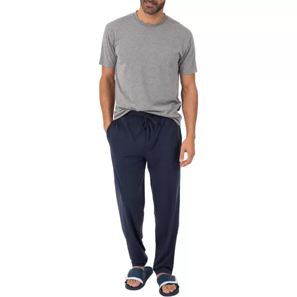 imageFruit of the Loom Mens Extended Sizes Jersey Knit Sleep Pajama Lounge Pant 1 ampamp 2 PacksNavyNavy 2pack