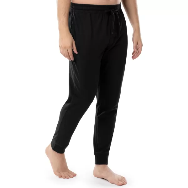 imageFruit of the Loom Mens Jersey Knit Jogger Sleep Pant 1 and 2 PacksBlack