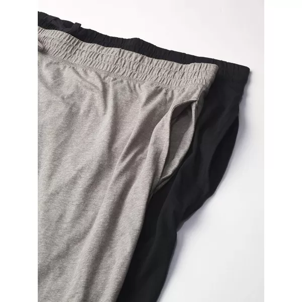 imageFruit of the Loom Mens Jersey Knit Jogger Sleep Pant 1 and 2 PacksBlackGrey Heather