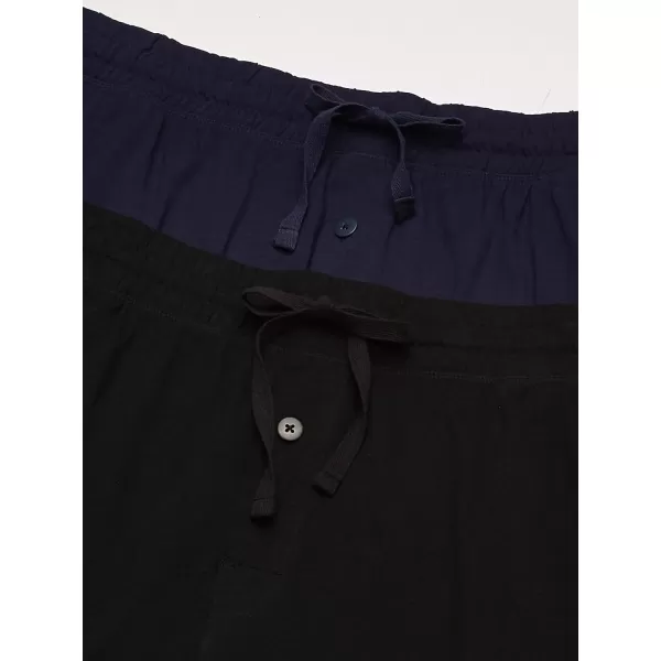 imageFruit of the Loom Mens Jersey Knit Jogger Sleep Pant 1 and 2 PacksBlackNavy