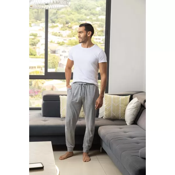 imageFruit of the Loom Mens Jersey Knit Jogger Sleep Pant 1 and 2 PacksGrey Heather