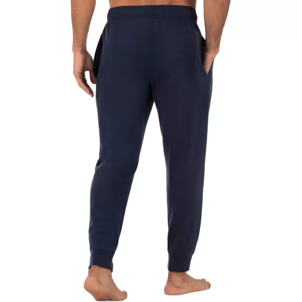 imageFruit of the Loom Mens Jersey Knit Jogger Sleep Pant 1 and 2 PacksGrey HeatherNavy