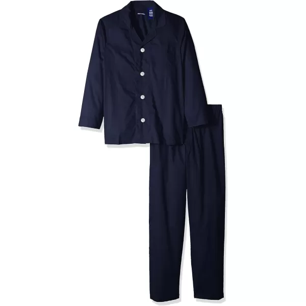 imageFruit of the Loom Mens Long Sleeve Broadcloth Pajama SetNavy Blue