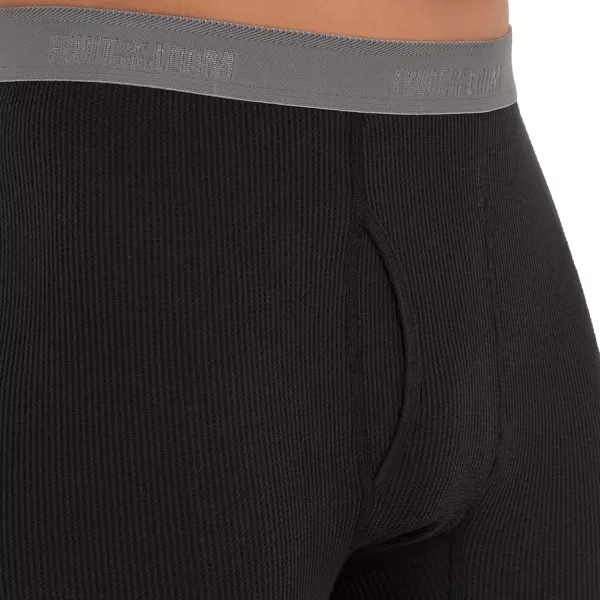 imageFruit of the Loom Mens Recycled Premium Waffle Thermal Underwear Long Johns Bottom 1 2 3 and 4 PacksBlack 4 Pack