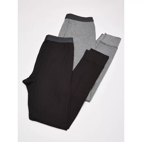 imageFruit of the Loom Mens Recycled Premium Waffle Thermal Underwear Long Johns Bottom 1 2 3 and 4 PacksBlackGreystone Heather 4 Pack