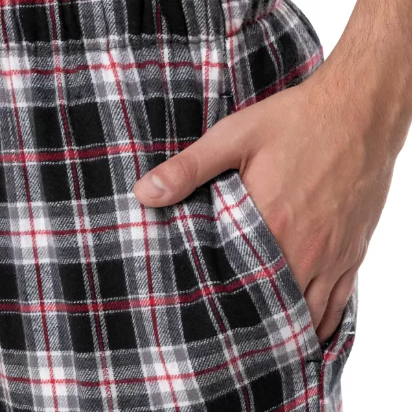imageFruit of the Loom Mens Soft Flannel Pajama Lounge Sleep PantBlack Plaid